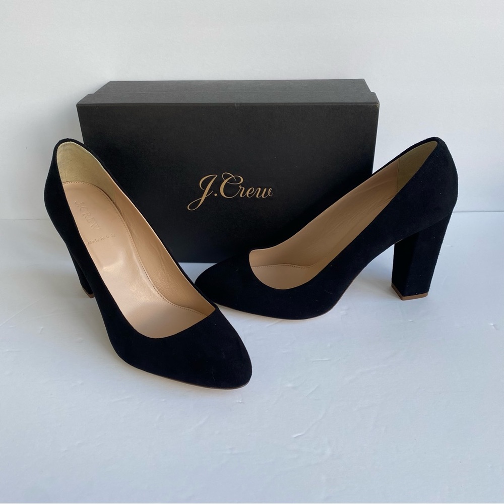 J Crew Stella Black Suede Pumps Heels Womens Size 11 Style B0942 NIOB